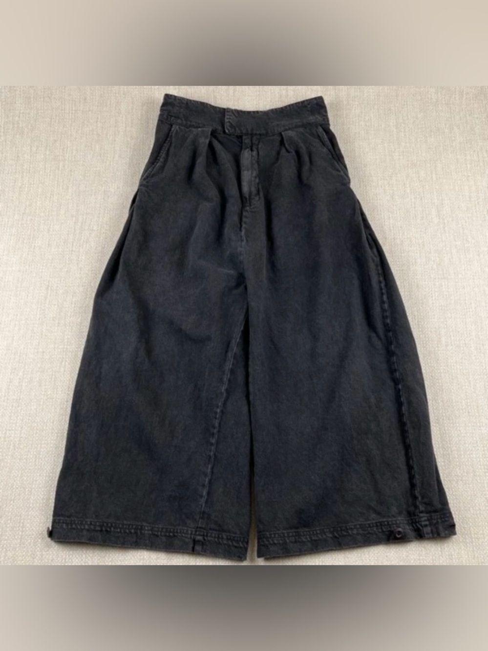 Free People Cool Harbor Wide Leg Pants Womens XS Black Boho Rave Barrel Boho